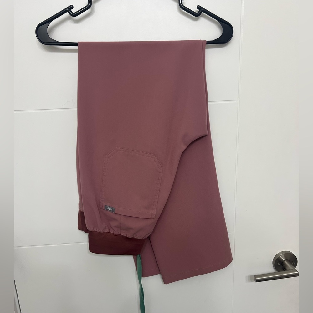Figs Livingston Basic High Waisted Scrub Pant (color - Mauve)